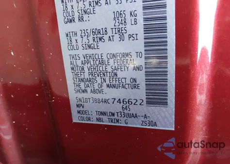 2024 Nissan Rogue Sv Intelligent Awd z USA, uszkodzony, nr VIN 5N1BT3BB4RC746622